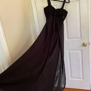 Beaded Empire Waist Formal Gown
